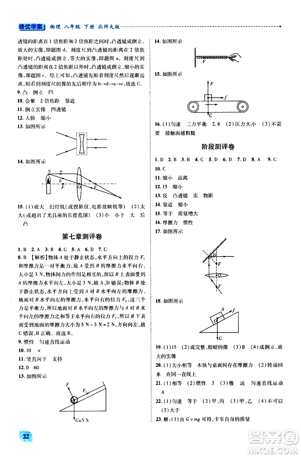 陜西師范大學出版總社有限公司2021績優(yōu)學案物理八年級下冊北師大版答案