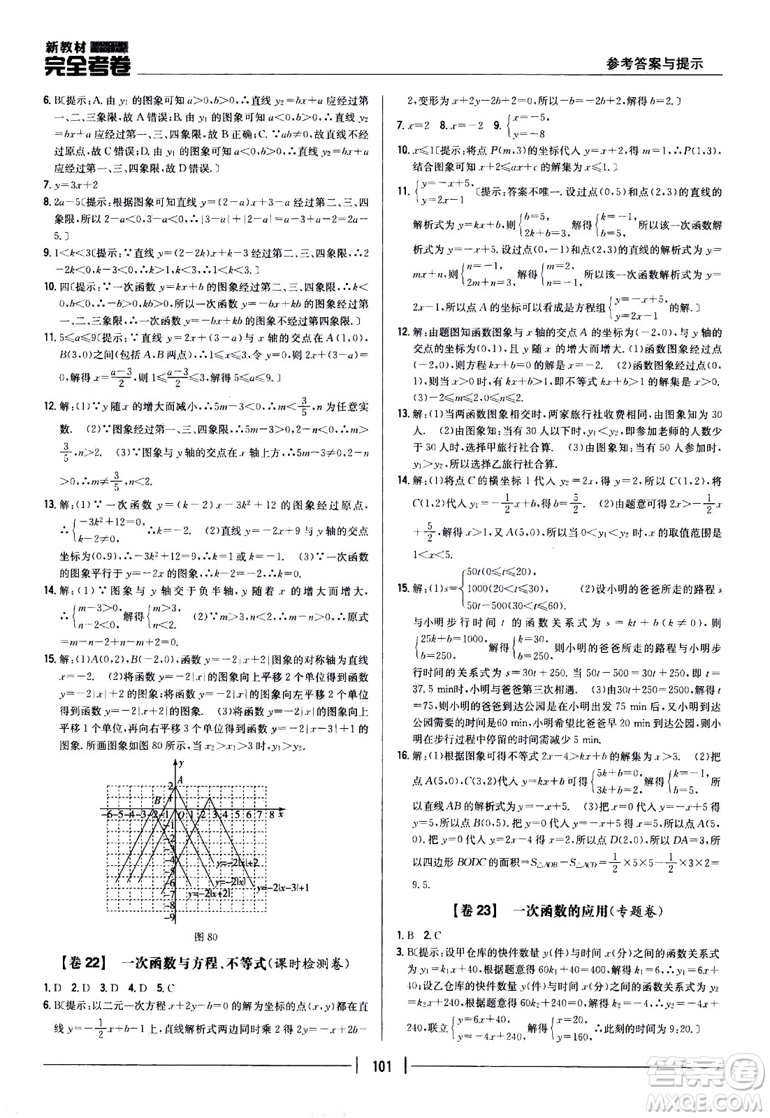 吉林人民出版社2021新教材完全考卷八年級數(shù)學(xué)下新課標人教版答案