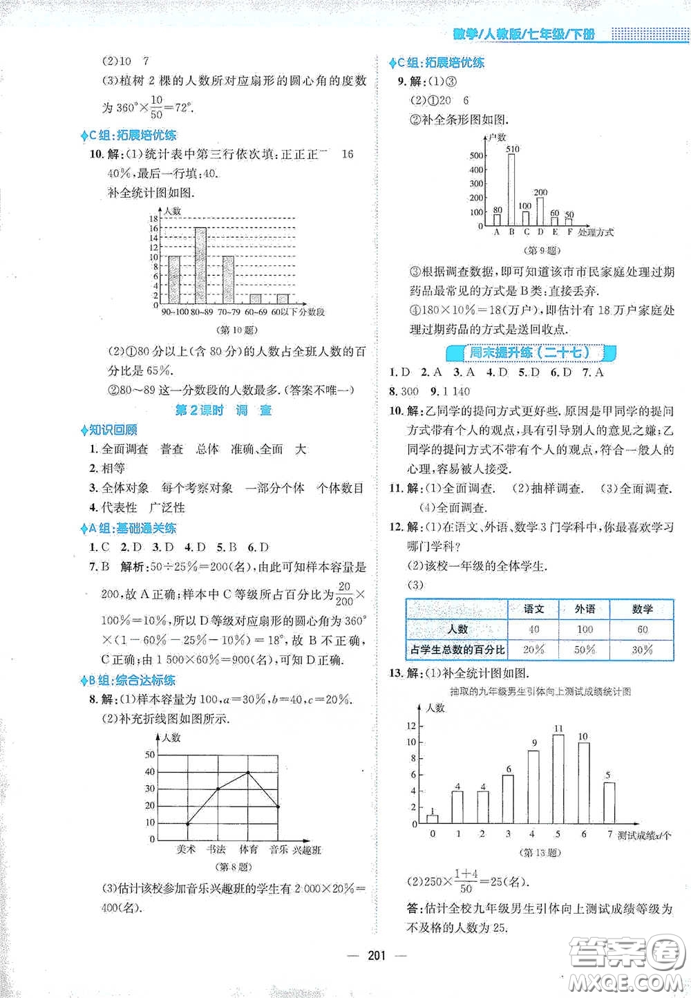 安徽教育出版社2021新編基礎(chǔ)訓(xùn)練七年級數(shù)學(xué)下冊人教版答案