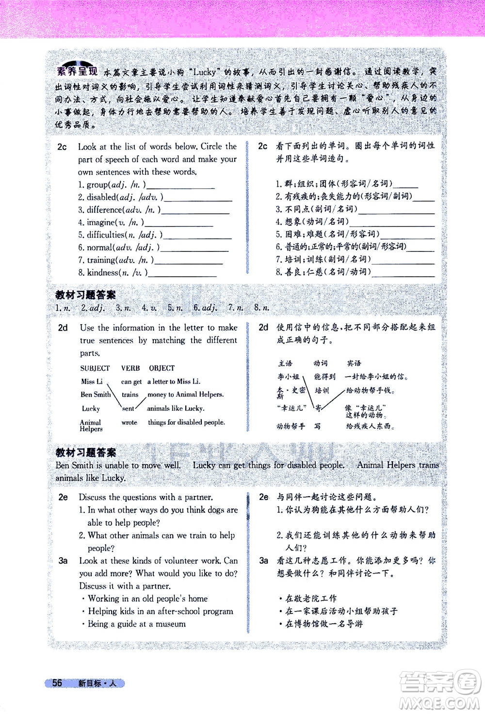 吉林人民出版社2021新教材完全解讀英語八年級下新目標(biāo)人教版答案