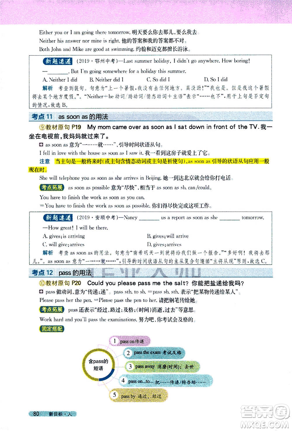 吉林人民出版社2021新教材完全解讀英語八年級下新目標(biāo)人教版答案