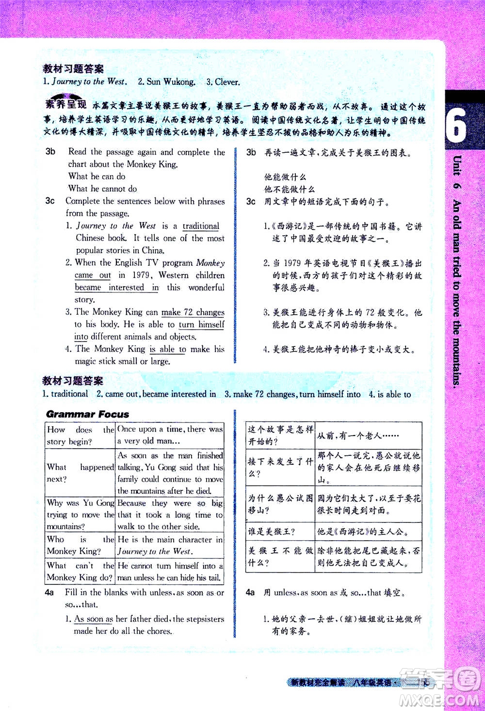 吉林人民出版社2021新教材完全解讀英語八年級下新目標(biāo)人教版答案