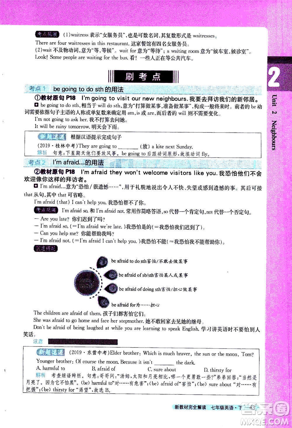 吉林人民出版社2021新教材完全解讀英語(yǔ)七年級(jí)下新課標(biāo)譯林版答案