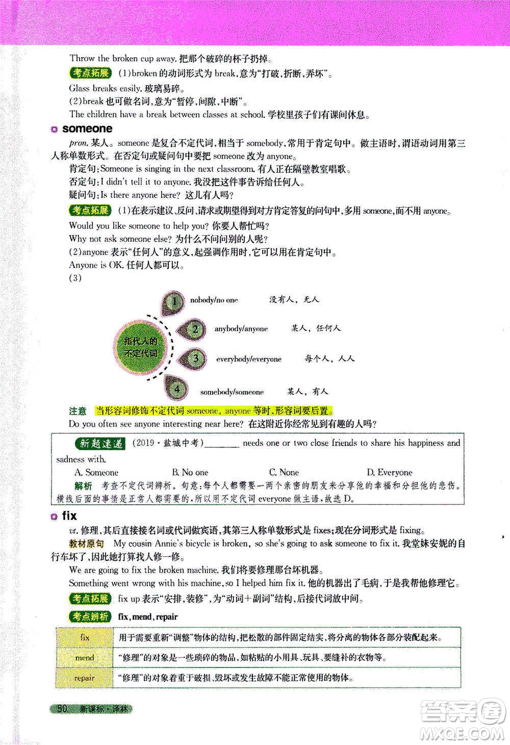 吉林人民出版社2021新教材完全解讀英語(yǔ)七年級(jí)下新課標(biāo)譯林版答案