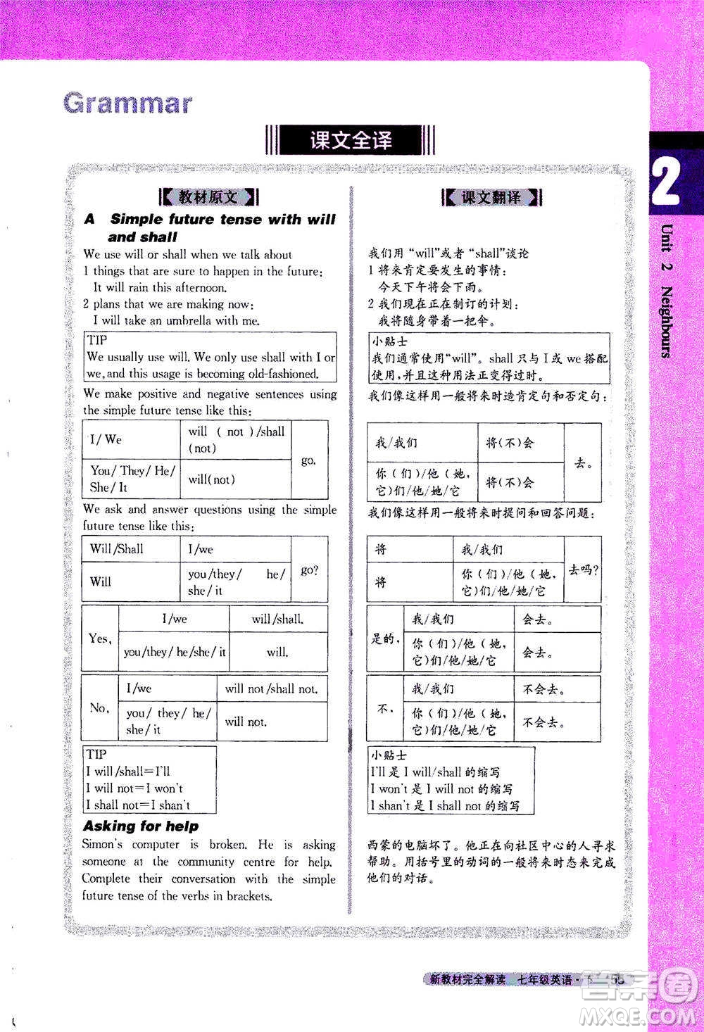 吉林人民出版社2021新教材完全解讀英語(yǔ)七年級(jí)下新課標(biāo)譯林版答案