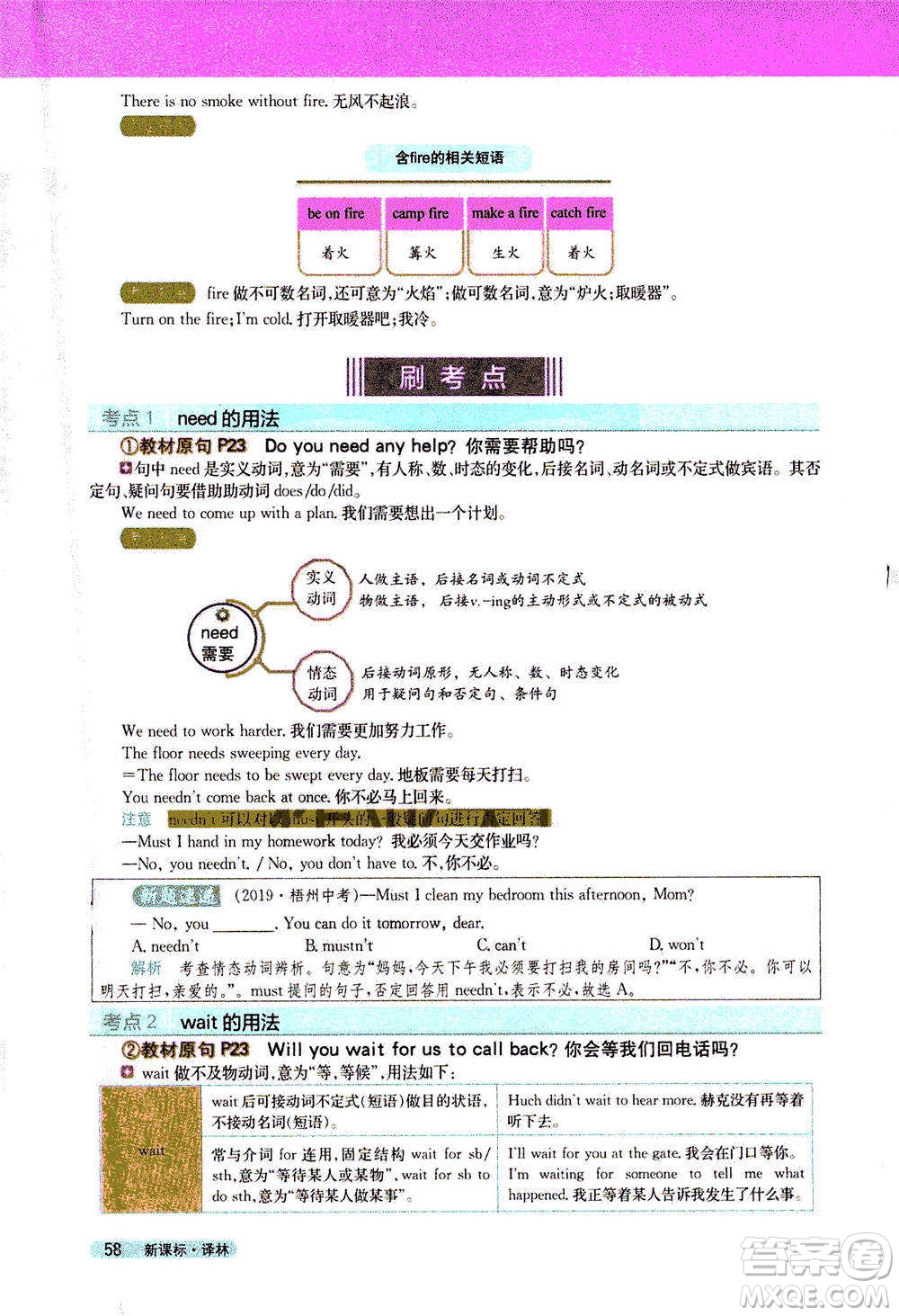 吉林人民出版社2021新教材完全解讀英語(yǔ)七年級(jí)下新課標(biāo)譯林版答案