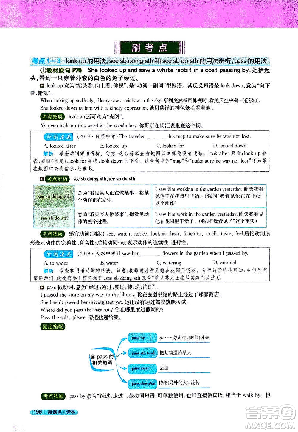 吉林人民出版社2021新教材完全解讀英語(yǔ)七年級(jí)下新課標(biāo)譯林版答案