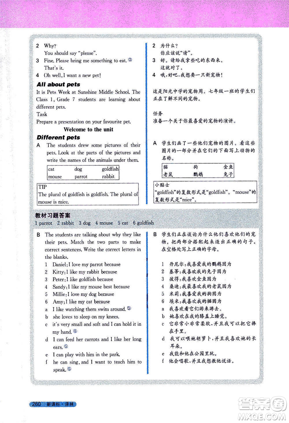 吉林人民出版社2021新教材完全解讀英語(yǔ)七年級(jí)下新課標(biāo)譯林版答案