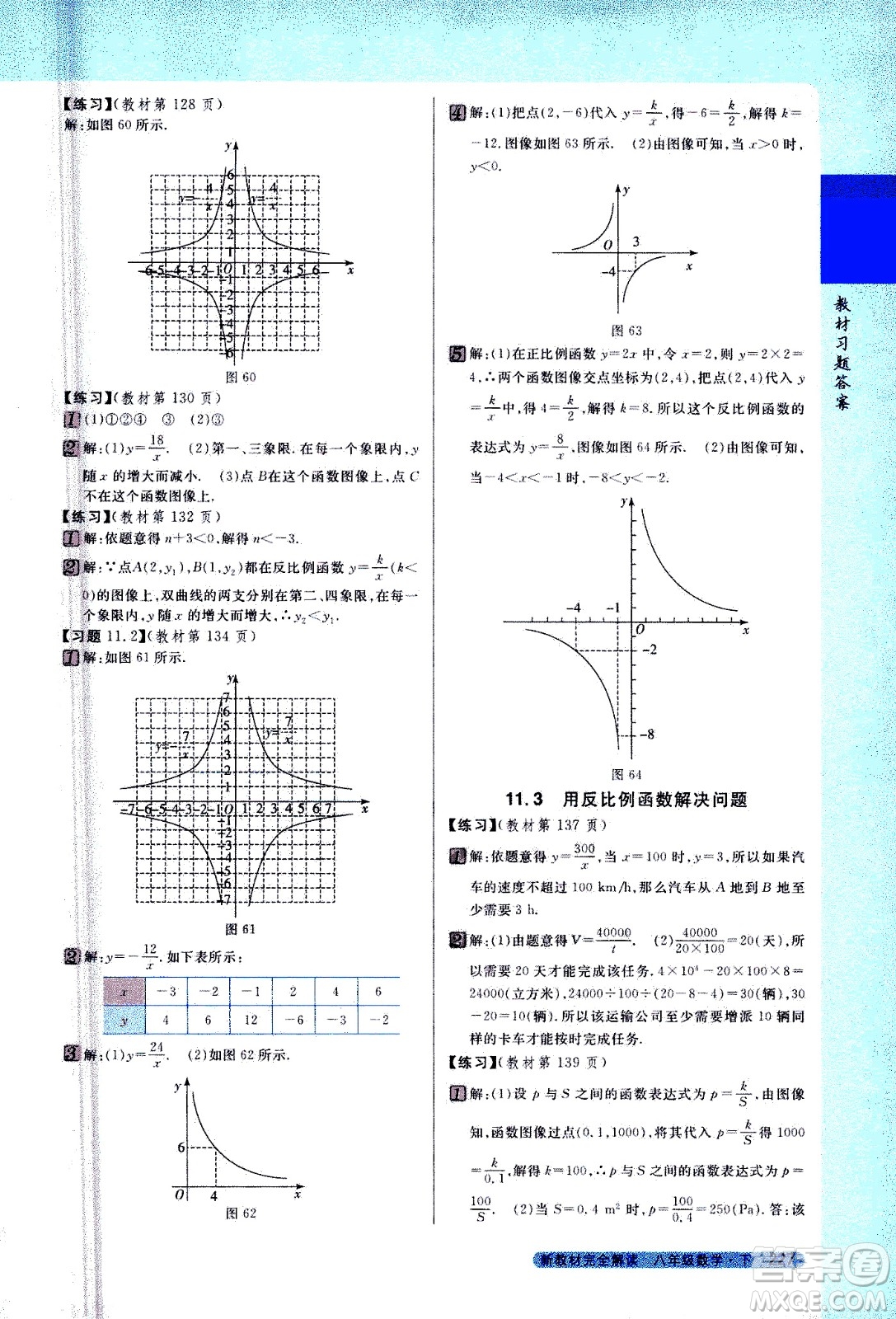 吉林人民出版社2021新教材完全解讀數學八年級下新課標蘇科版答案