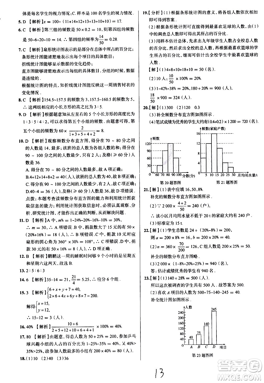 陜西人民教育出版社2021年真題圈天津考生專(zhuān)用練考試卷數(shù)學(xué)七年級(jí)下冊(cè)答案