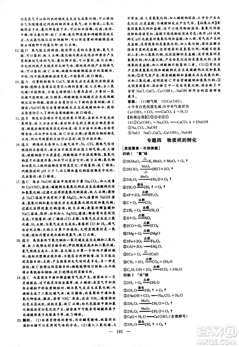 山東美術(shù)出版社2021新中考集訓(xùn)中考總復(fù)習(xí)化學(xué)九年級通用版答案