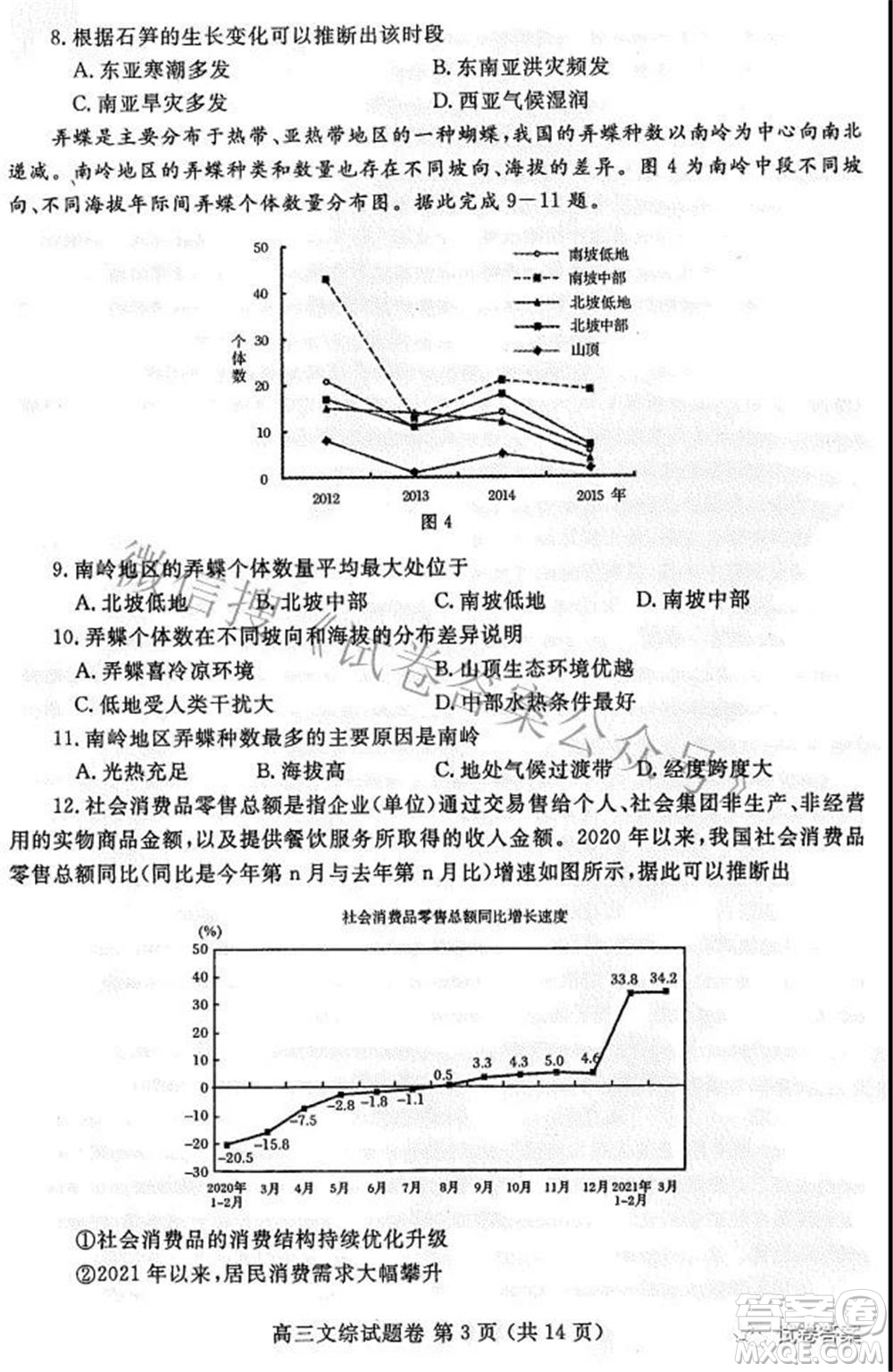 鄭州市2021年高中畢業(yè)年級(jí)第三次質(zhì)量預(yù)測(cè)文科綜合試題及答案