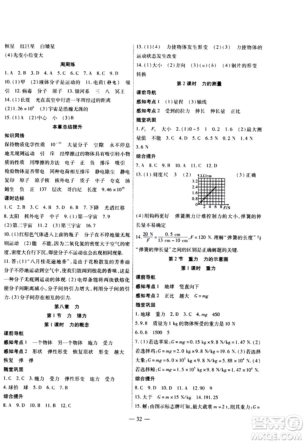 世界圖書出版公司2021新課程成長資源課時(shí)精練物理八年級(jí)下冊(cè)蘇科版答案