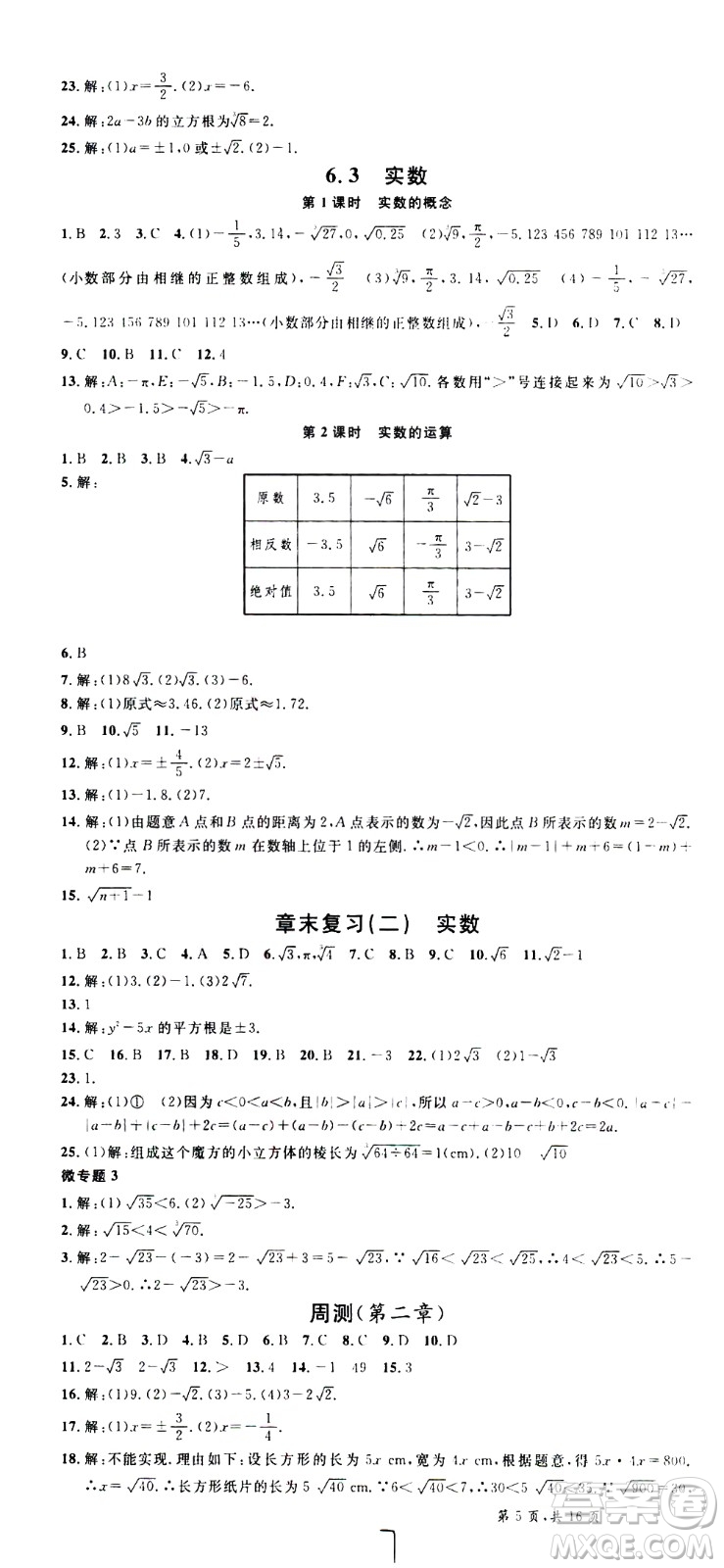 吉林教育出版社2021名校課堂河北專版領(lǐng)導(dǎo)者數(shù)學(xué)七年級下冊RJ人教版答案