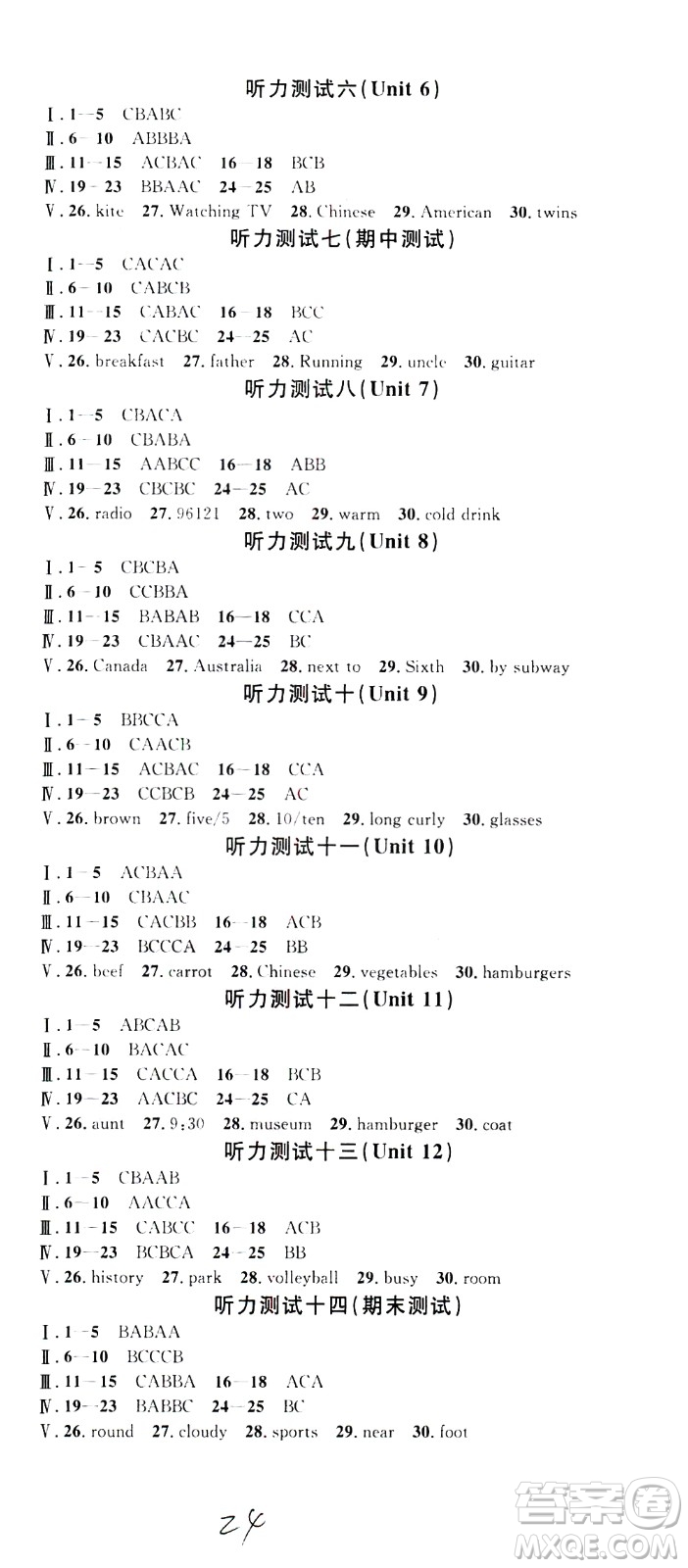 吉林教育出版社2021名校課堂河北專版領(lǐng)導(dǎo)者英語(yǔ)七年級(jí)下冊(cè)RJ人教版答案