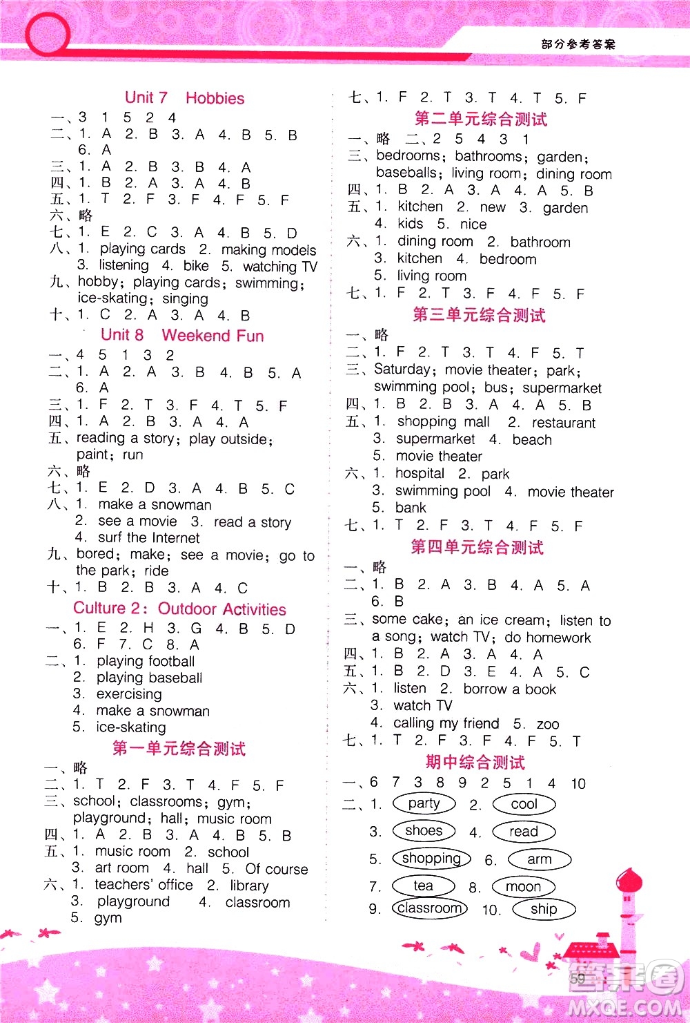 廣西師范大學出版社2021新課程學習輔導英語四年級下冊廣東人民版答案