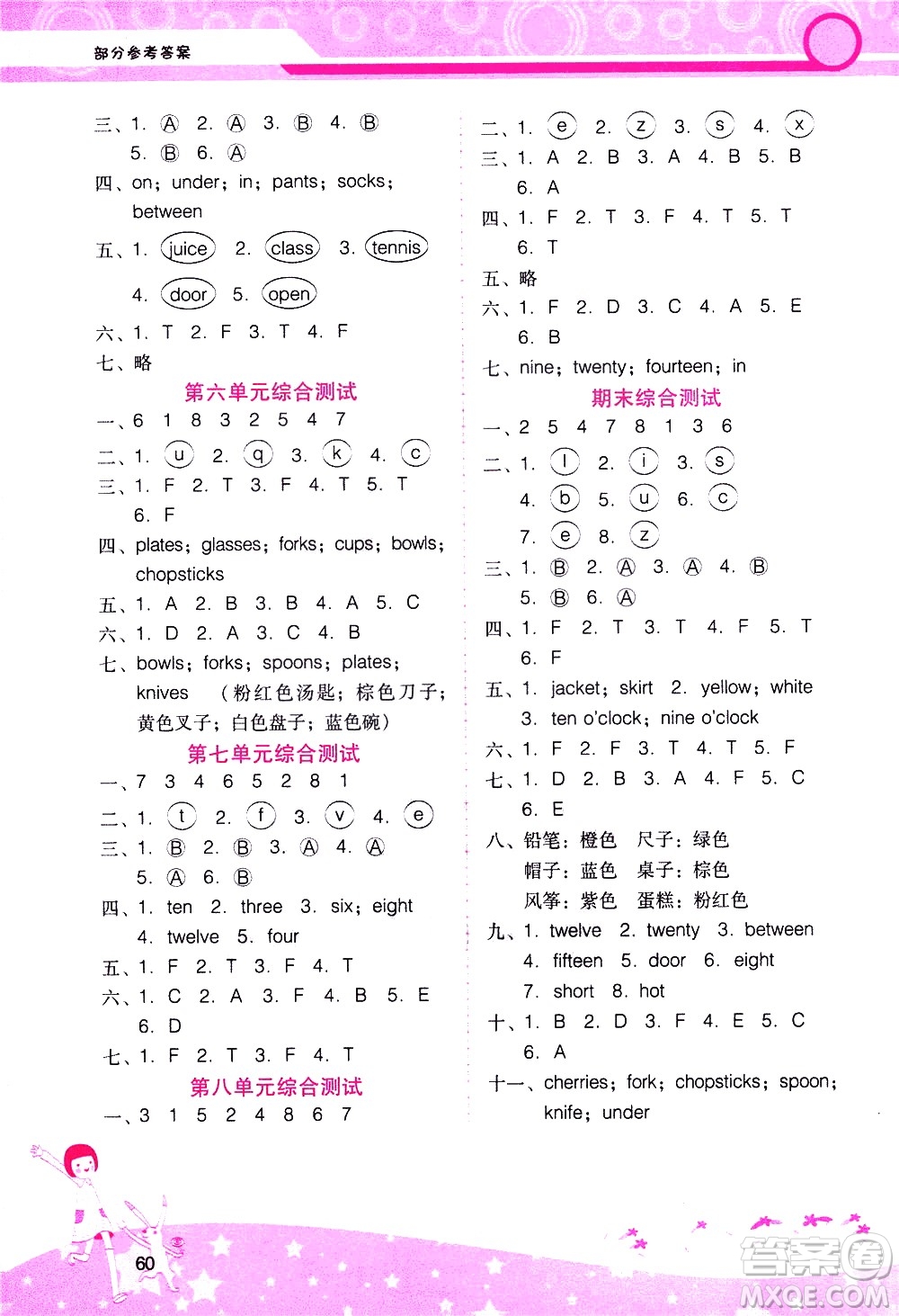 廣西師范大學(xué)出版社2021新課程學(xué)習(xí)輔導(dǎo)英語(yǔ)三年級(jí)下冊(cè)廣東人民版答案