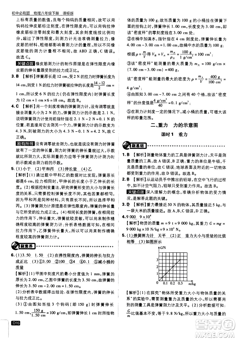 開(kāi)明出版社2021版初中必刷題物理八年級(jí)下冊(cè)課標(biāo)版蘇科版答案