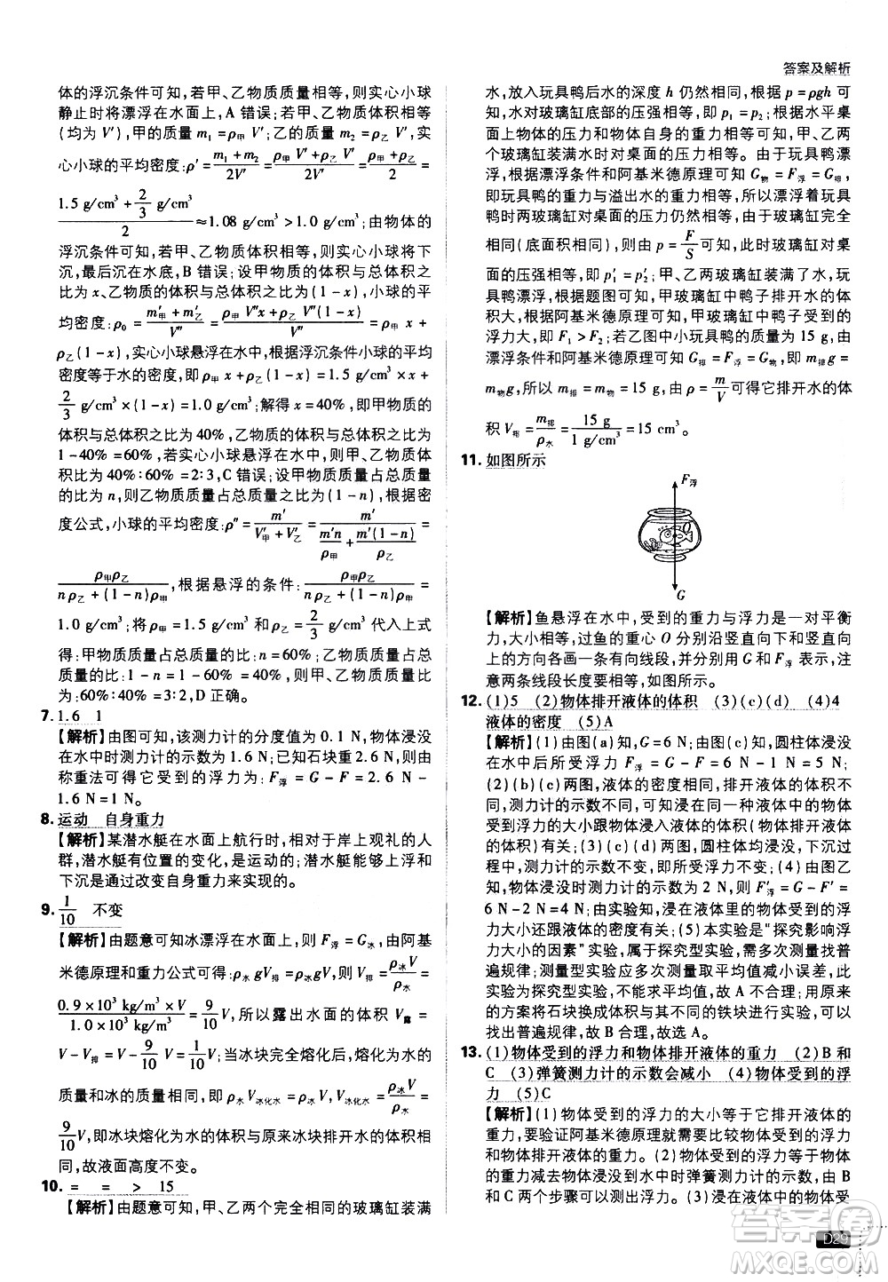 開明出版社2021版初中必刷題物理八年級(jí)下冊(cè)課標(biāo)版滬科版答案