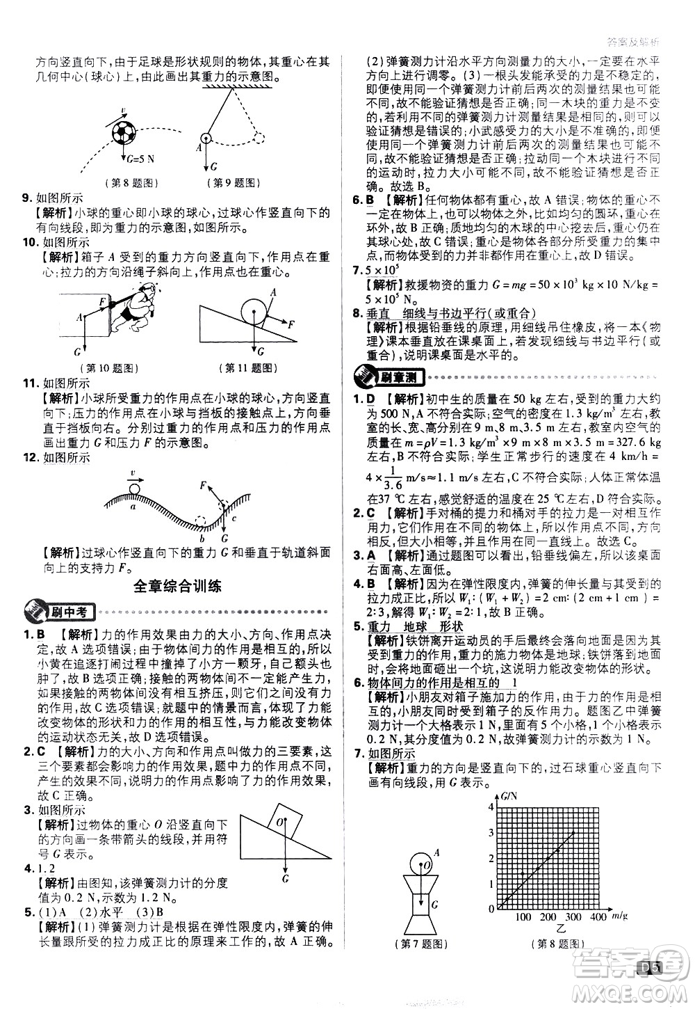 開明出版社2021版初中必刷題物理八年級(jí)下冊RJ人教版答案