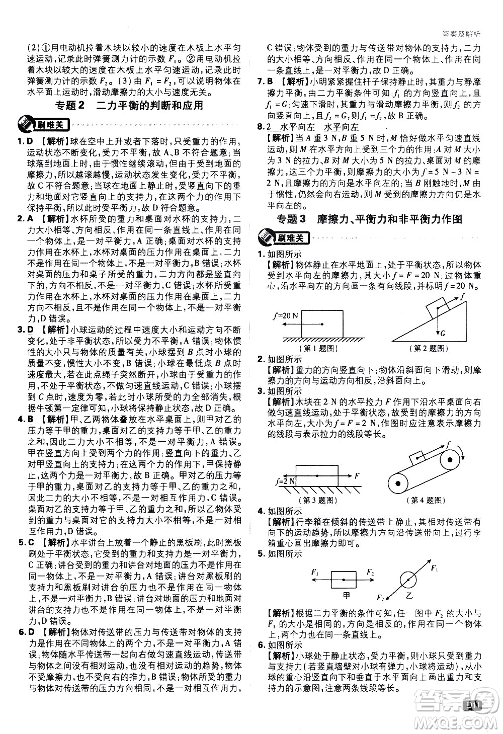 開明出版社2021版初中必刷題物理八年級(jí)下冊RJ人教版答案