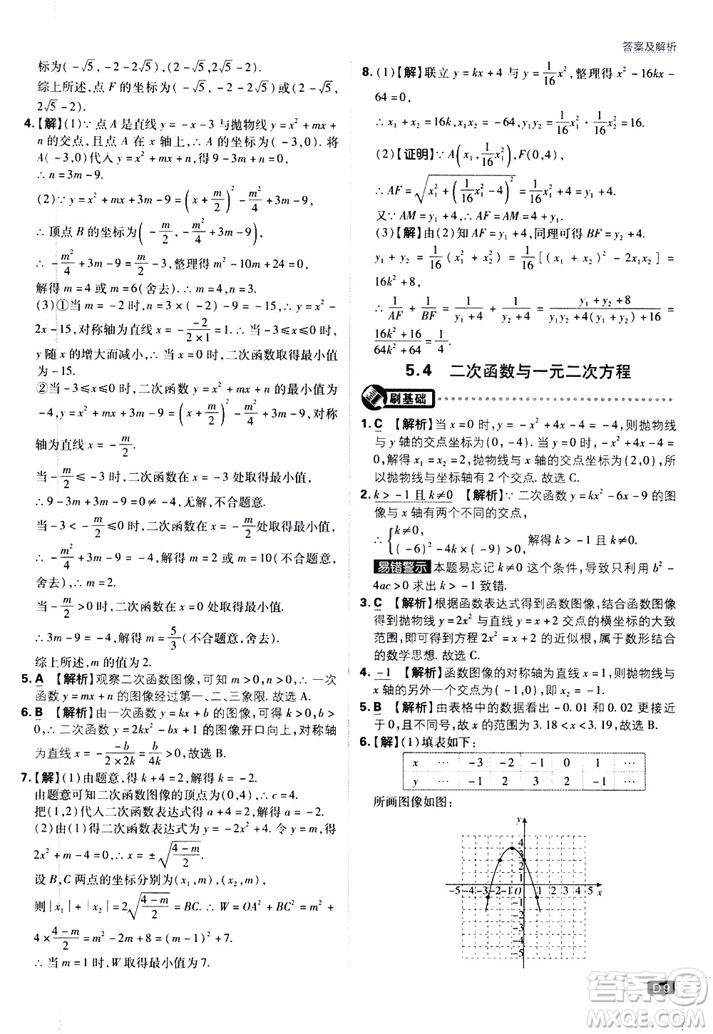 開明出版社2021版初中必刷題數(shù)學(xué)九年級下冊課標(biāo)版江蘇版答案