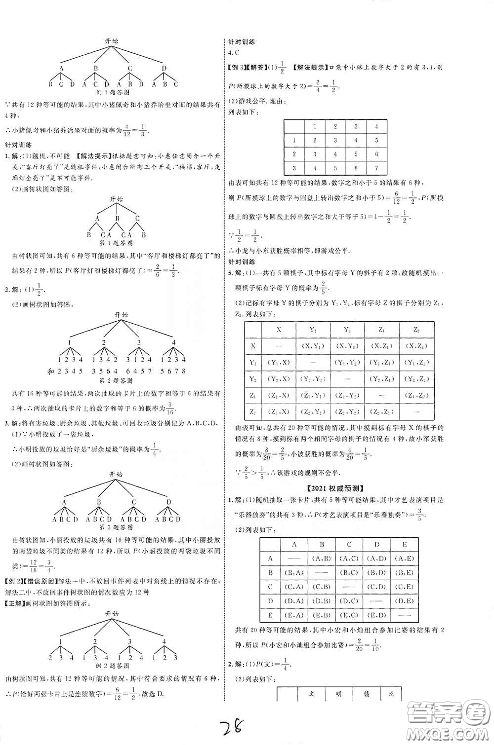 世界圖書出版公司2021江西中考新突破2021升級版數(shù)學(xué)答案