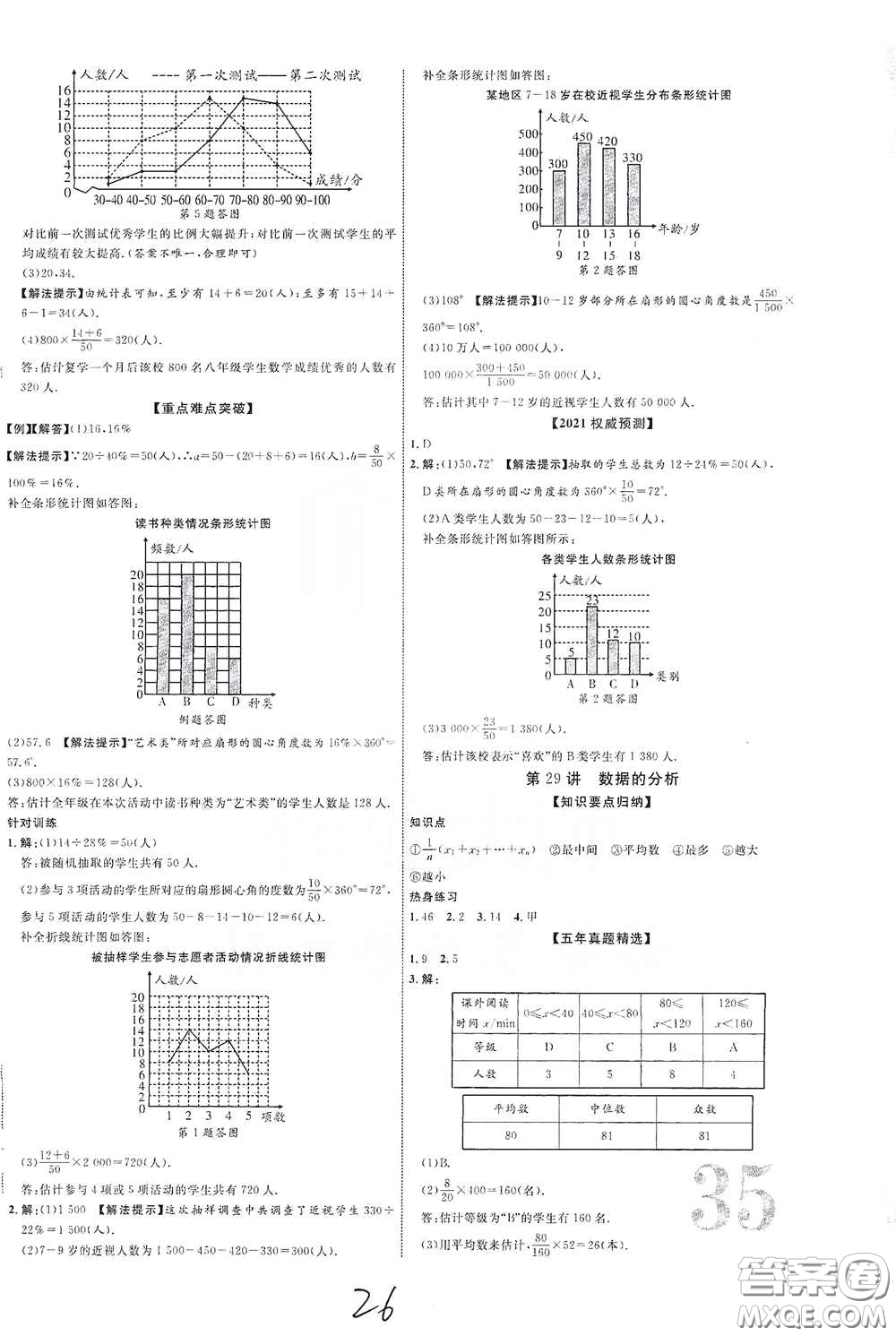 世界圖書出版公司2021江西中考新突破2021升級版數(shù)學(xué)答案