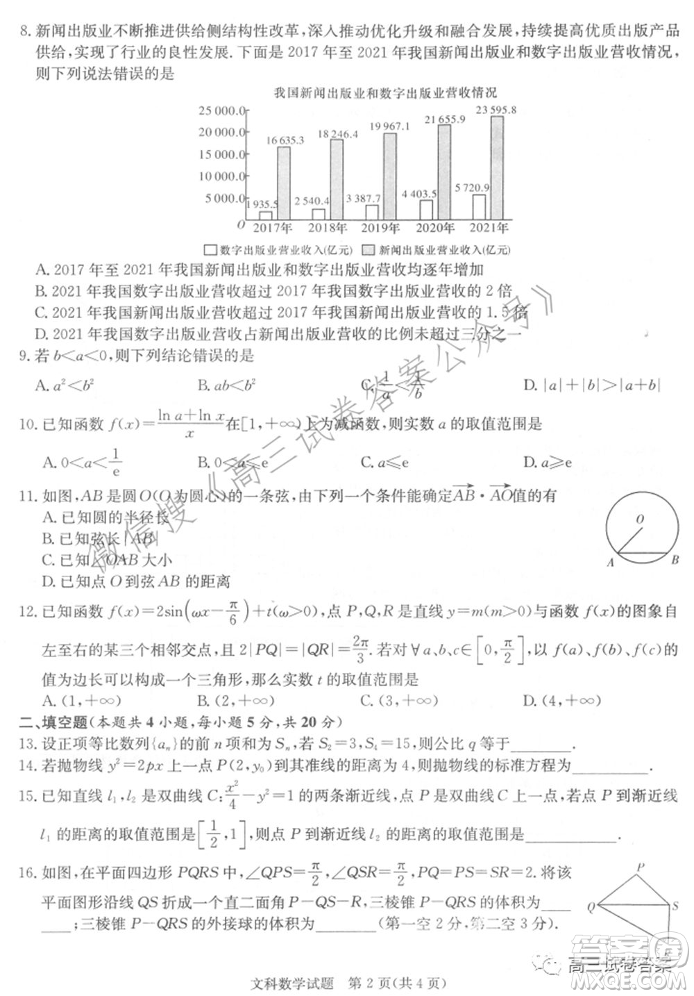 長郡雅禮一中附中聯(lián)合編審名校卷2021屆高三月考試卷九全國卷文科數(shù)學(xué)試卷及答案