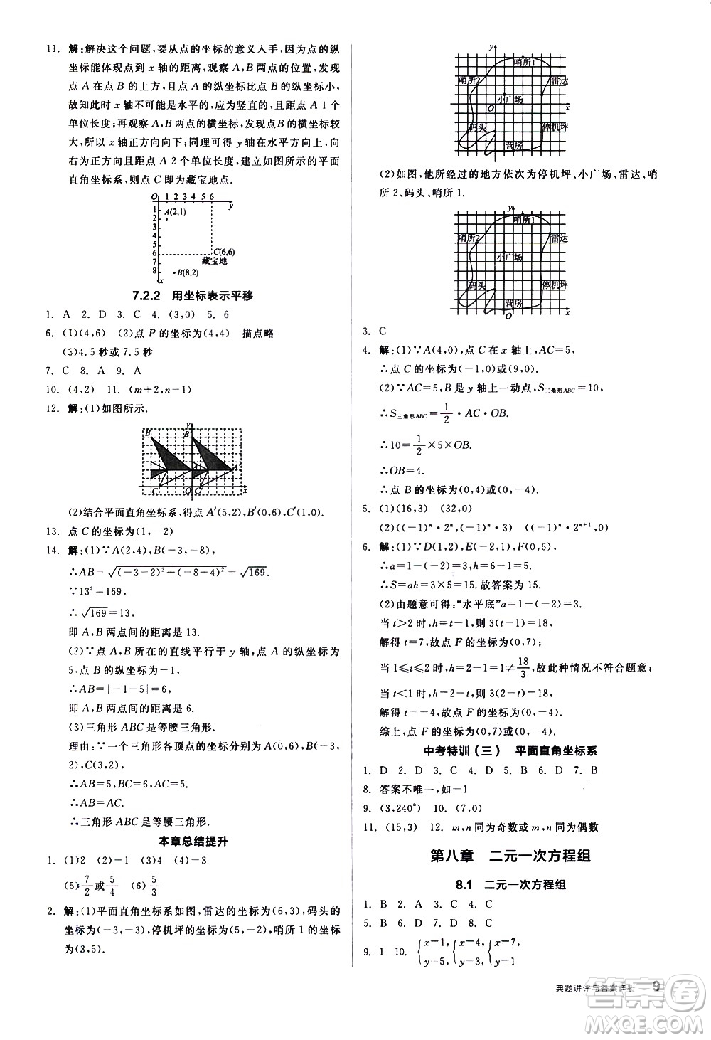 陽光出版社2021練就優(yōu)等生數(shù)學(xué)同步作業(yè)七年級下冊新課標(biāo)RJ人教版答案