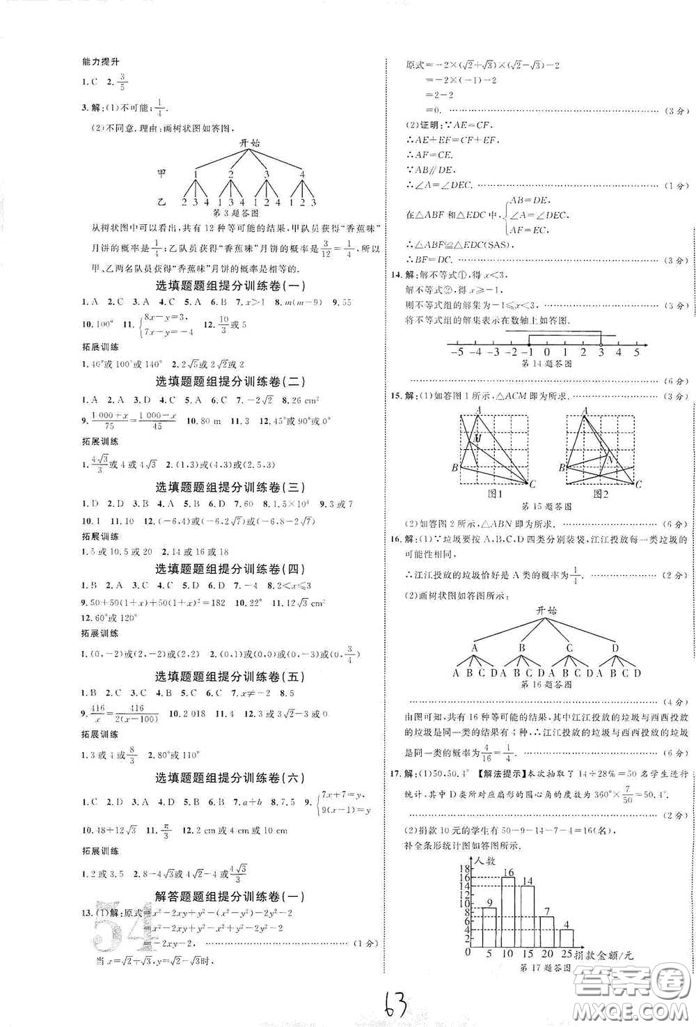 2021江西中考新突破課后作業(yè)2021升級(jí)版數(shù)學(xué)答案