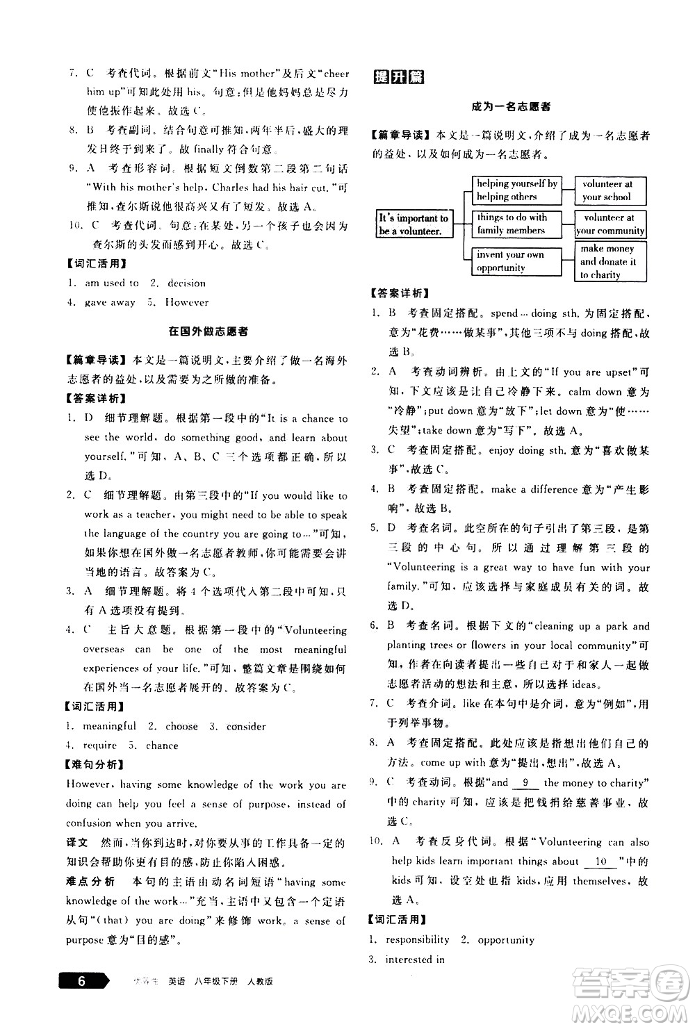 陽(yáng)光出版社2021練就優(yōu)等生英語(yǔ)完形填空閱讀理解八年級(jí)下冊(cè)新課標(biāo)RJ人教版答案