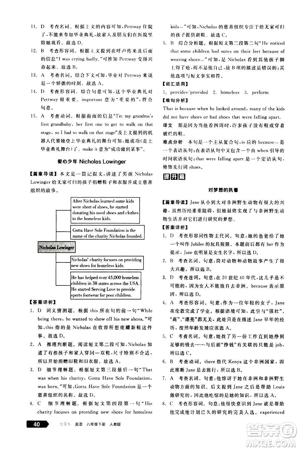 陽(yáng)光出版社2021練就優(yōu)等生英語(yǔ)完形填空閱讀理解八年級(jí)下冊(cè)新課標(biāo)RJ人教版答案