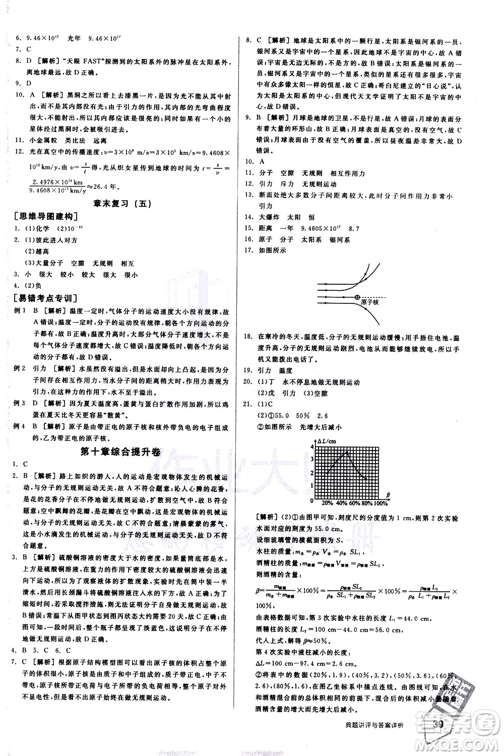 陽光出版社2021練就優(yōu)等生物理同步作業(yè)八年級(jí)下冊(cè)新課標(biāo)HY滬粵版答案