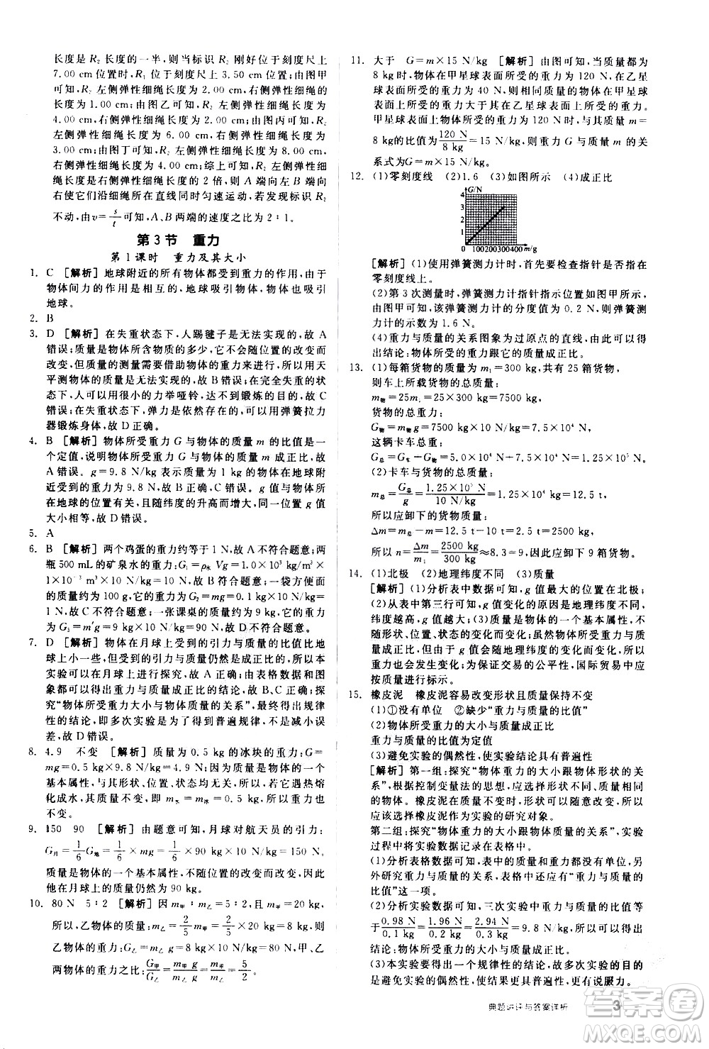 陽光出版社2021練就優(yōu)等生物理同步作業(yè)八年級(jí)下冊(cè)新課標(biāo)RJ人教版答案