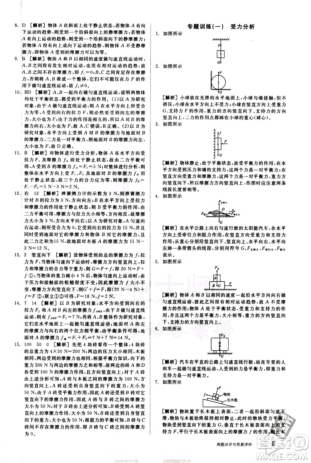 陽光出版社2021練就優(yōu)等生物理同步作業(yè)八年級(jí)下冊(cè)新課標(biāo)RJ人教版答案