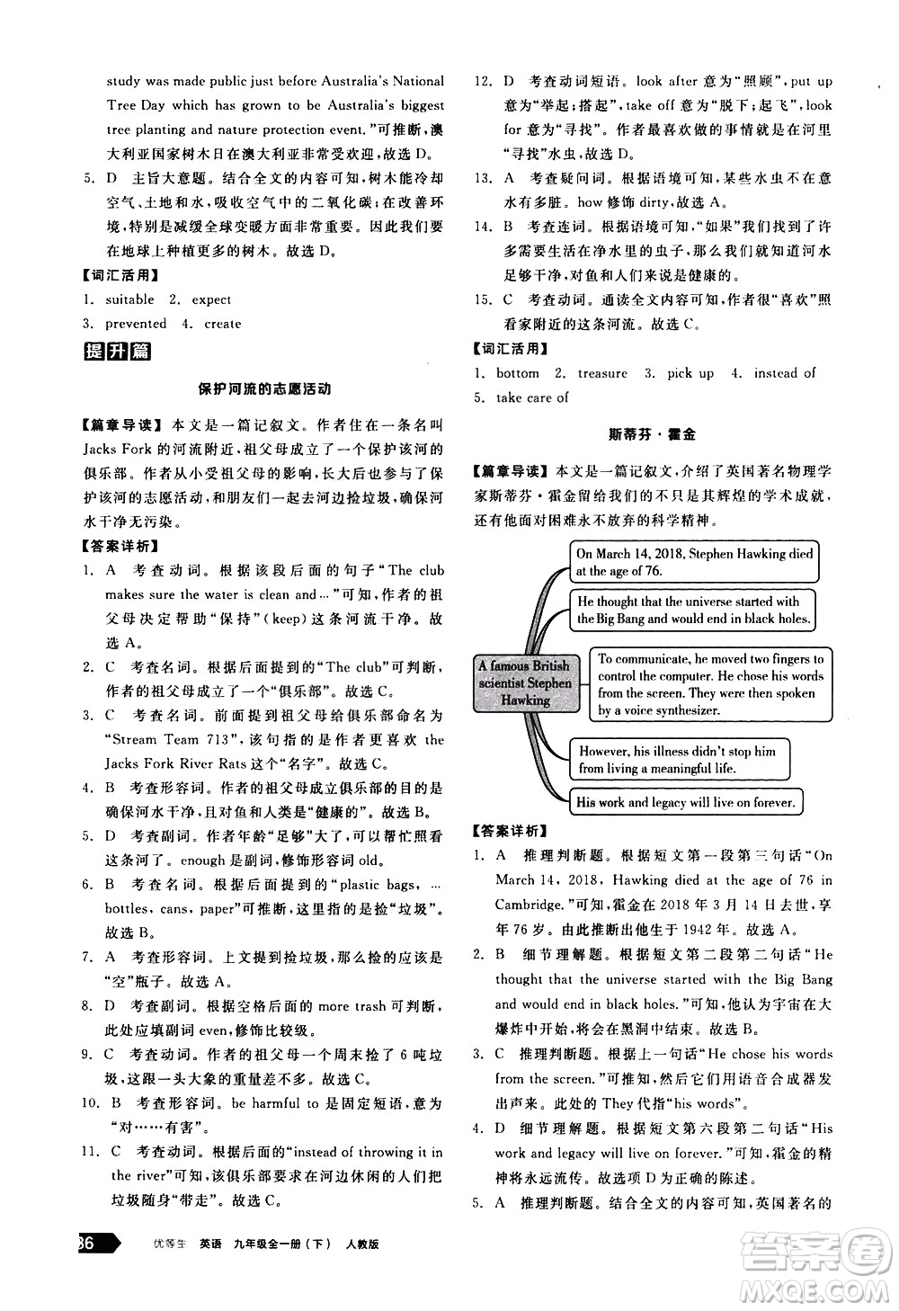 陽(yáng)光出版社2021練就優(yōu)等生英語(yǔ)完形填空閱讀理解九年級(jí)全一冊(cè)新課標(biāo)RJ人教版答案