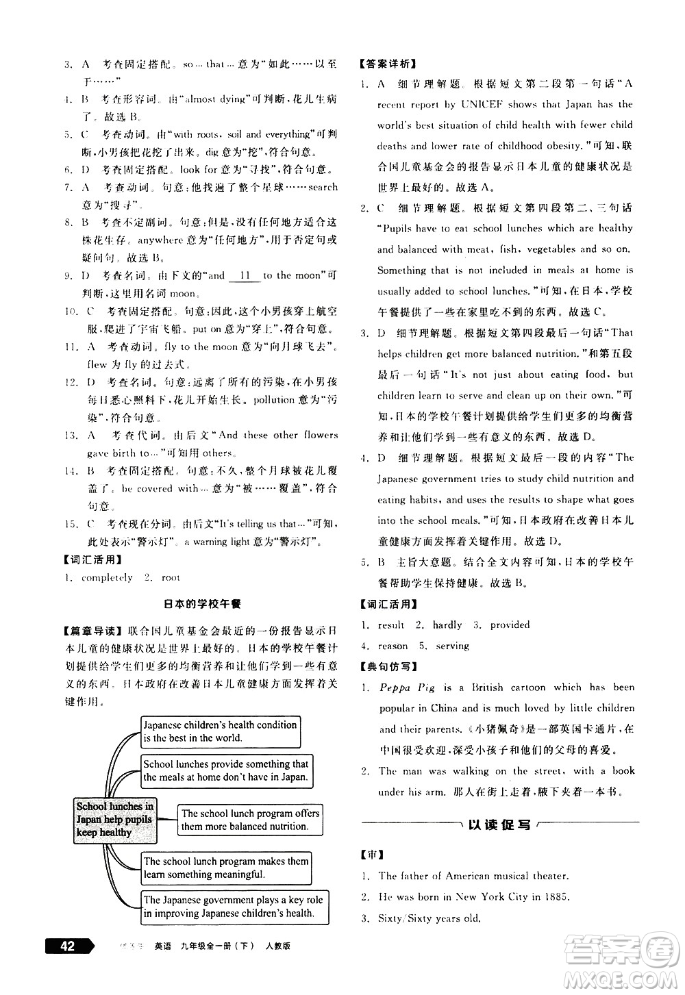 陽(yáng)光出版社2021練就優(yōu)等生英語(yǔ)完形填空閱讀理解九年級(jí)全一冊(cè)新課標(biāo)RJ人教版答案