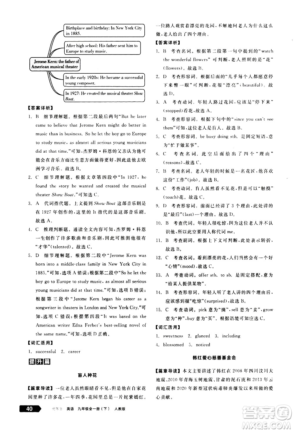 陽(yáng)光出版社2021練就優(yōu)等生英語(yǔ)完形填空閱讀理解九年級(jí)全一冊(cè)新課標(biāo)RJ人教版答案