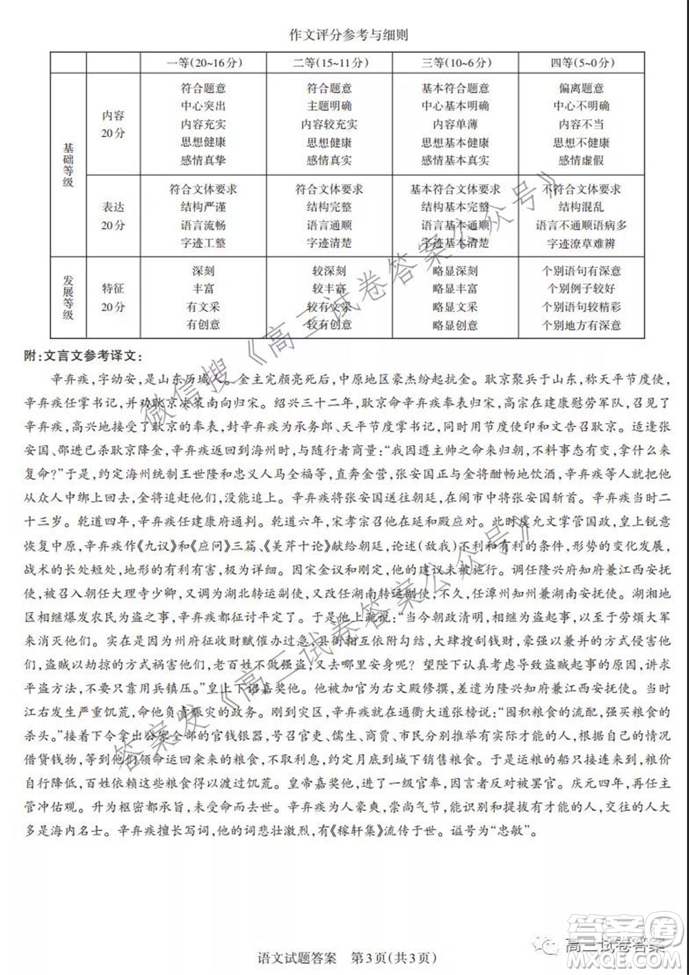 2021年名校聯(lián)考押題卷語文答案