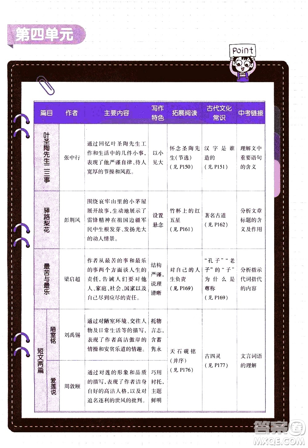 南京師范大學(xué)出版社2021教材幫初中語文七年級下冊RJ統(tǒng)編人教版答案