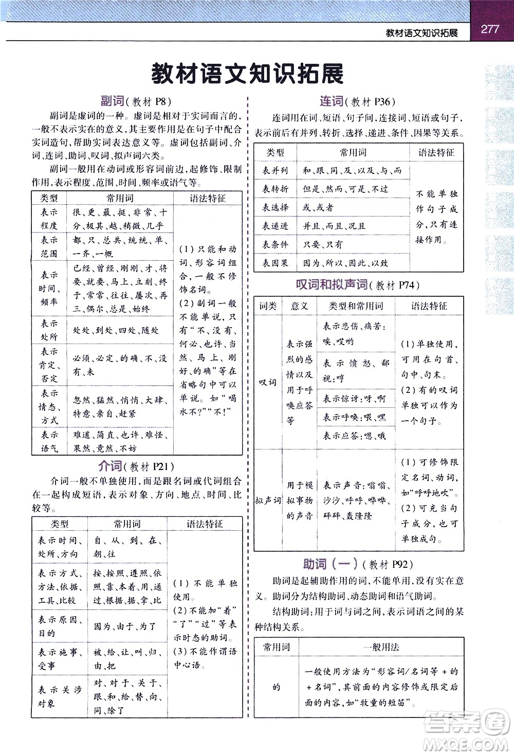 南京師范大學(xué)出版社2021教材幫初中語文七年級下冊RJ統(tǒng)編人教版答案