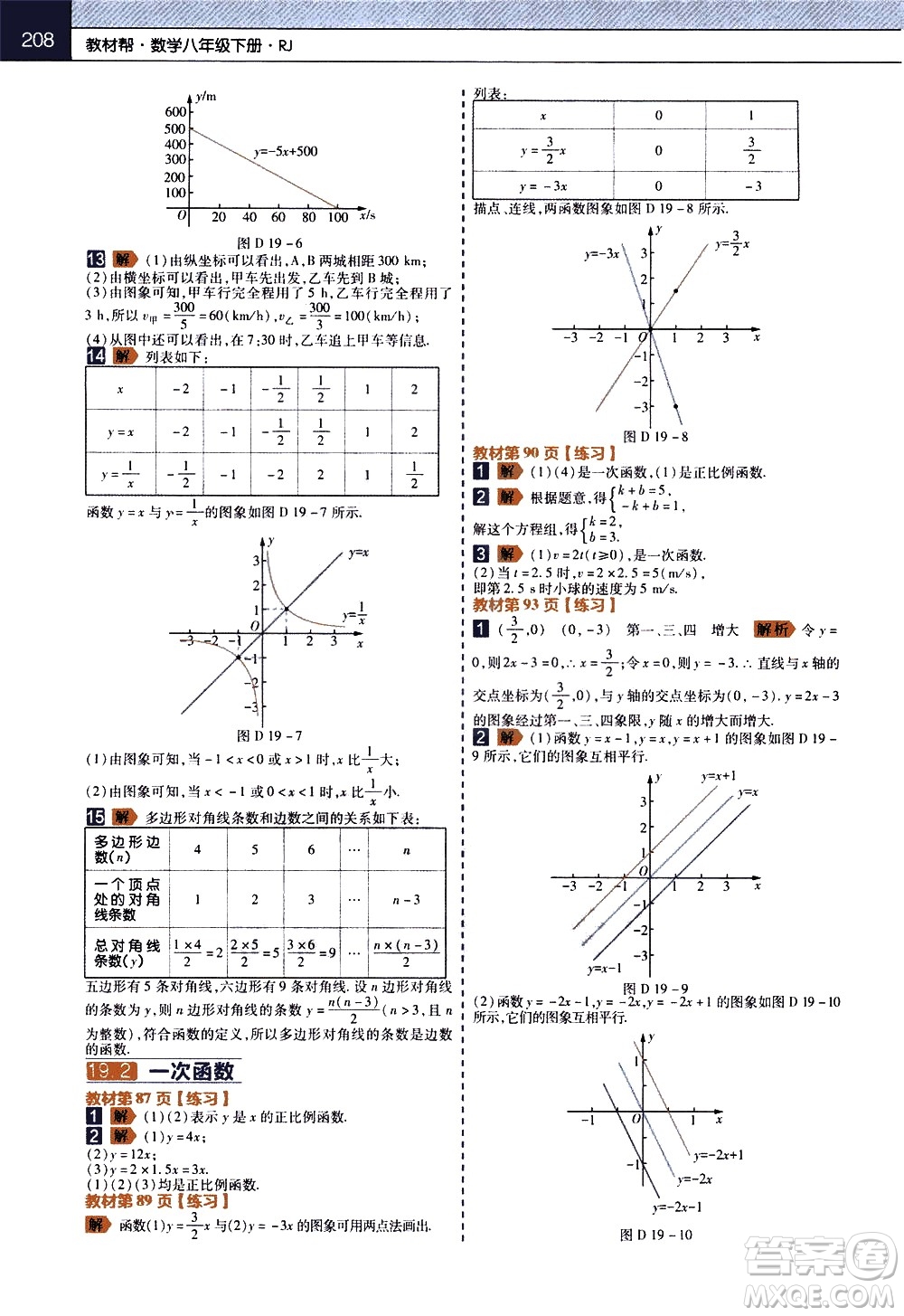 南京師范大學(xué)出版社2021教材幫初中數(shù)學(xué)八年級(jí)下冊(cè)RJ人教版答案