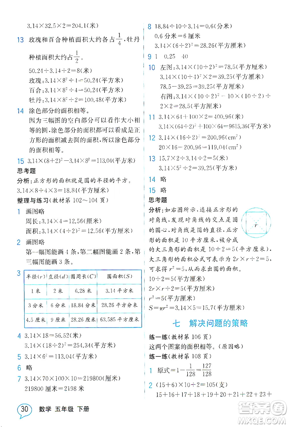 現(xiàn)代教育出版社2021教材解讀數(shù)學(xué)五年級下冊SJ蘇教版答案