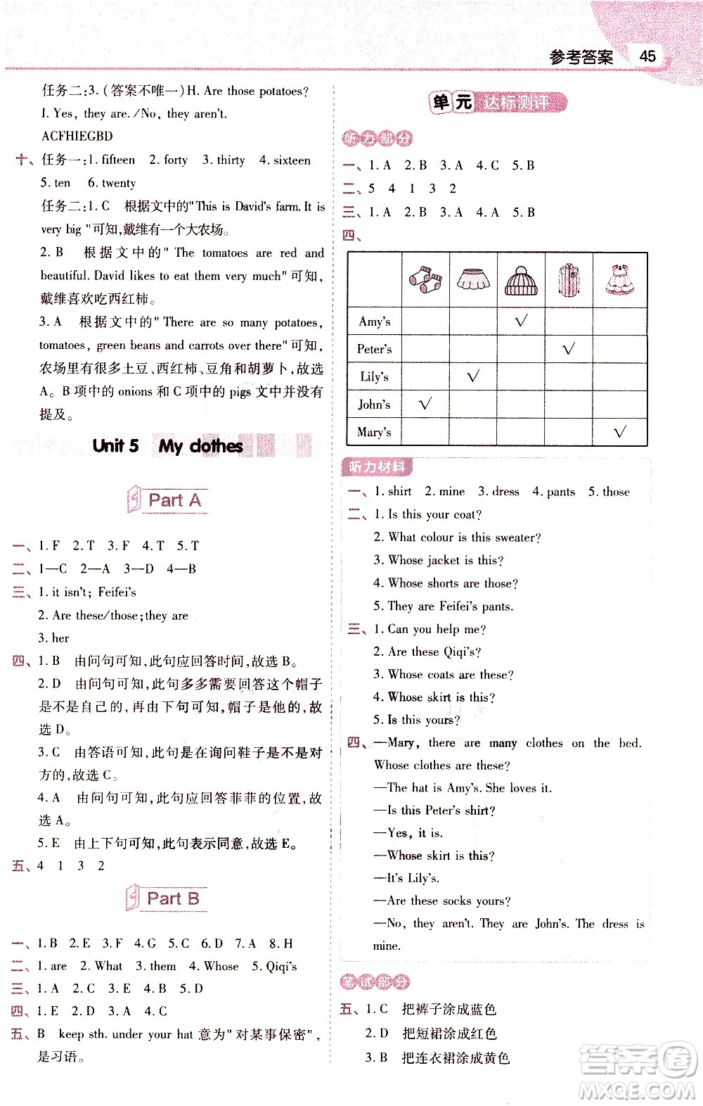 南京師范大學(xué)出版社2021教材幫小學(xué)英語(yǔ)三年級(jí)起點(diǎn)四年級(jí)下冊(cè)RP人教版答案