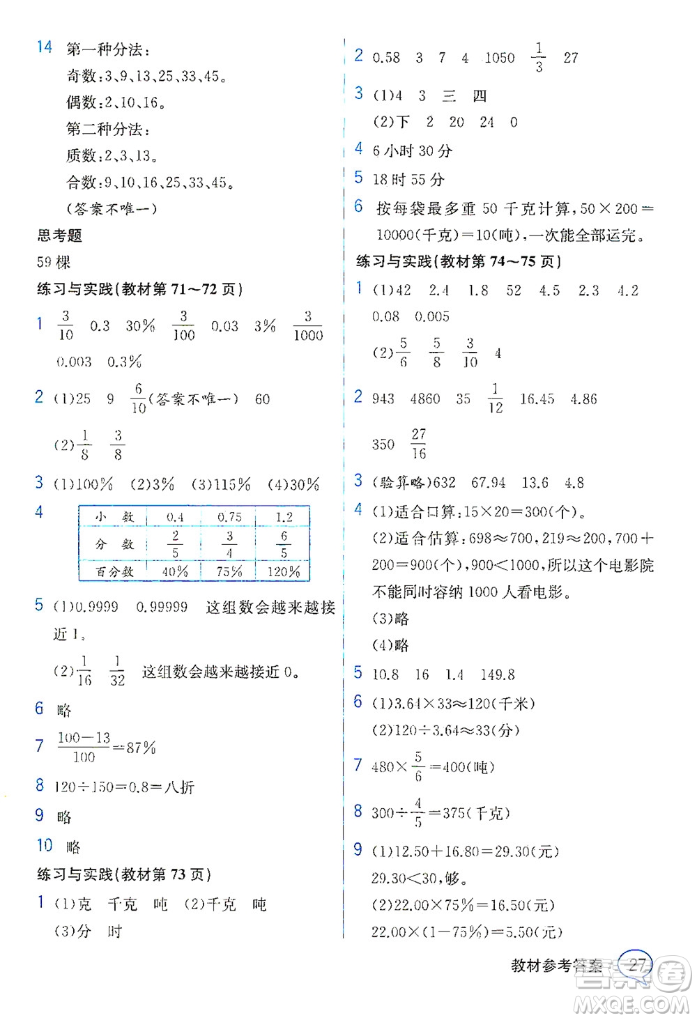 現(xiàn)代教育出版社2021教材解讀數(shù)學(xué)六年級下冊SJ蘇教版答案