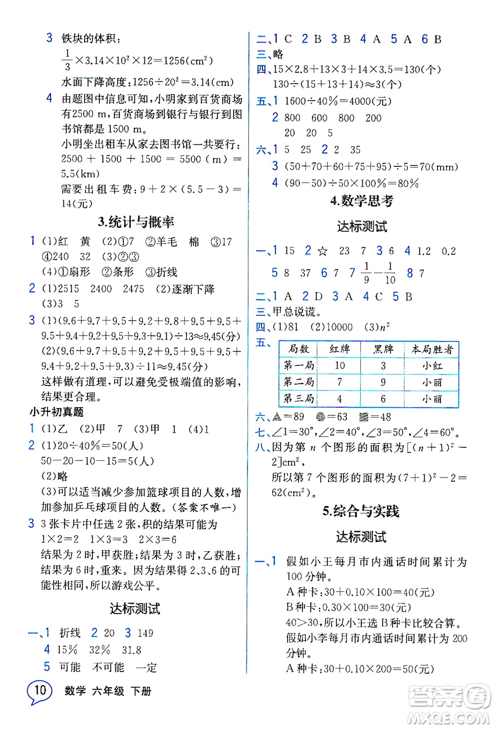 人民教育出版社2021教材解讀數(shù)學(xué)六年級下冊人教版答案