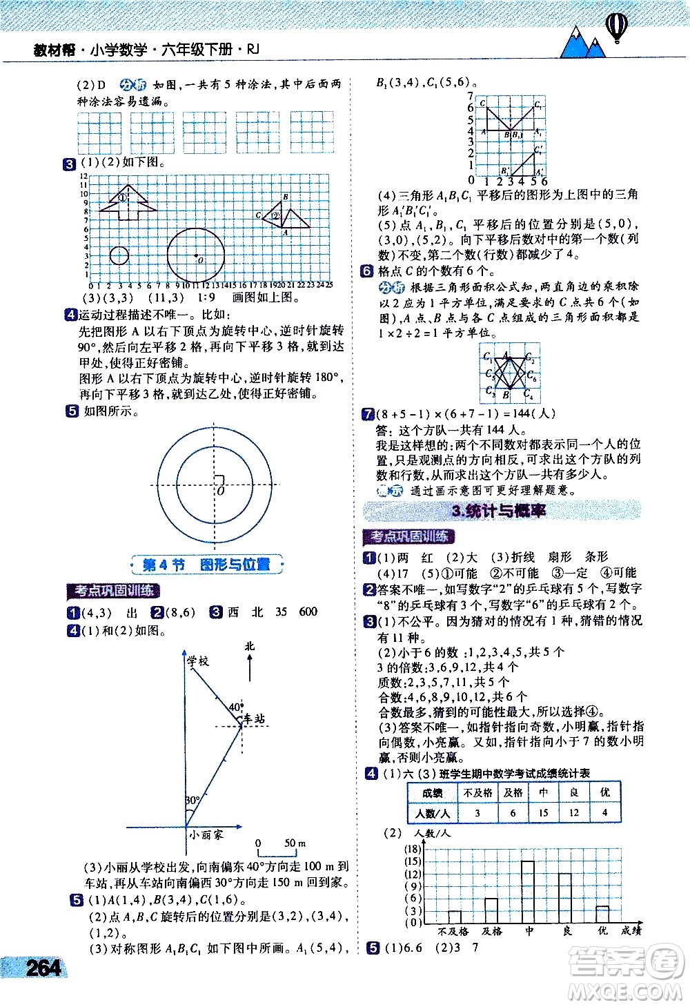 南京師范大學(xué)出版社2021教材幫小學(xué)數(shù)學(xué)六年級(jí)下冊(cè)RJ人教版答案