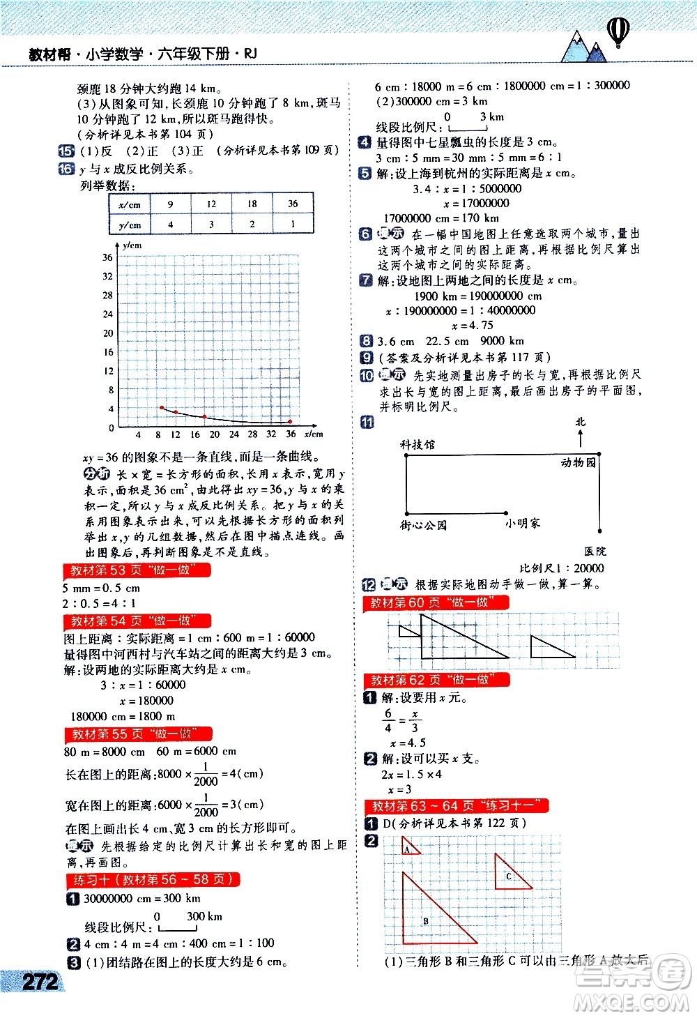 南京師范大學(xué)出版社2021教材幫小學(xué)數(shù)學(xué)六年級(jí)下冊(cè)RJ人教版答案