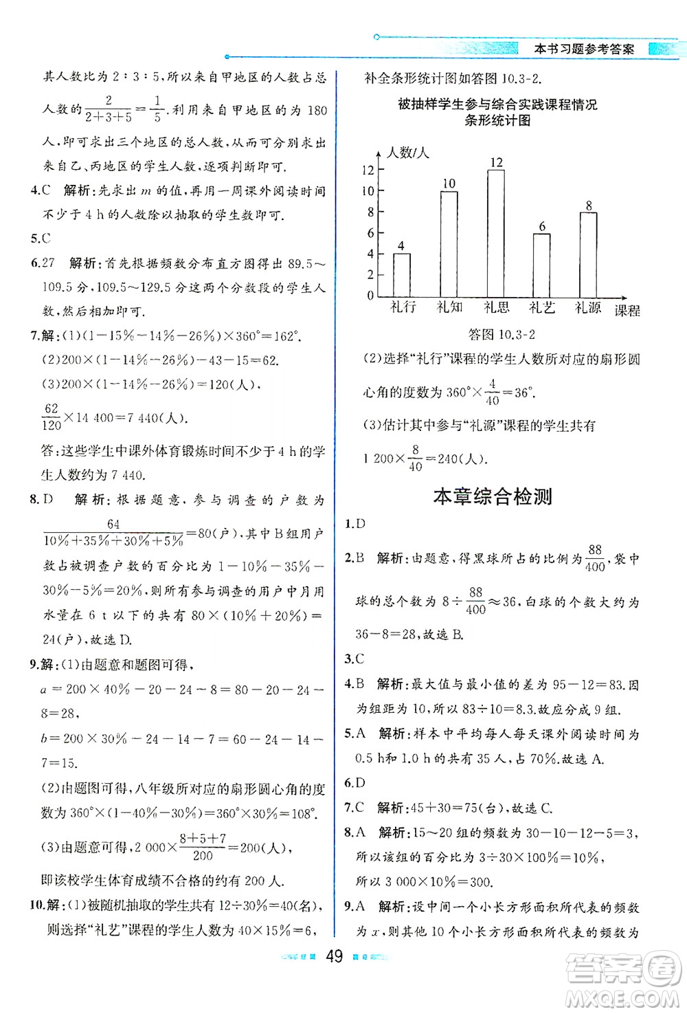 人民教育出版社2021教材解讀數(shù)學七年級下冊人教版答案